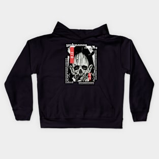 Black and white horned demon Kids Hoodie